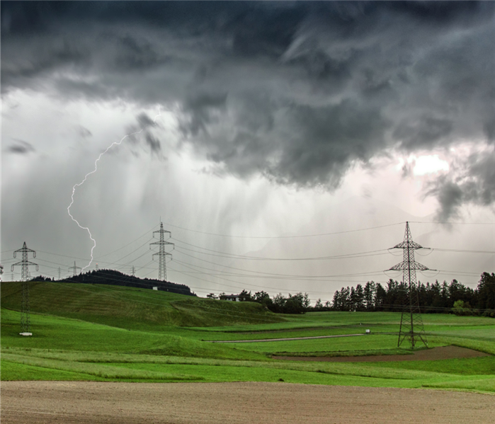 thunderstorm in field